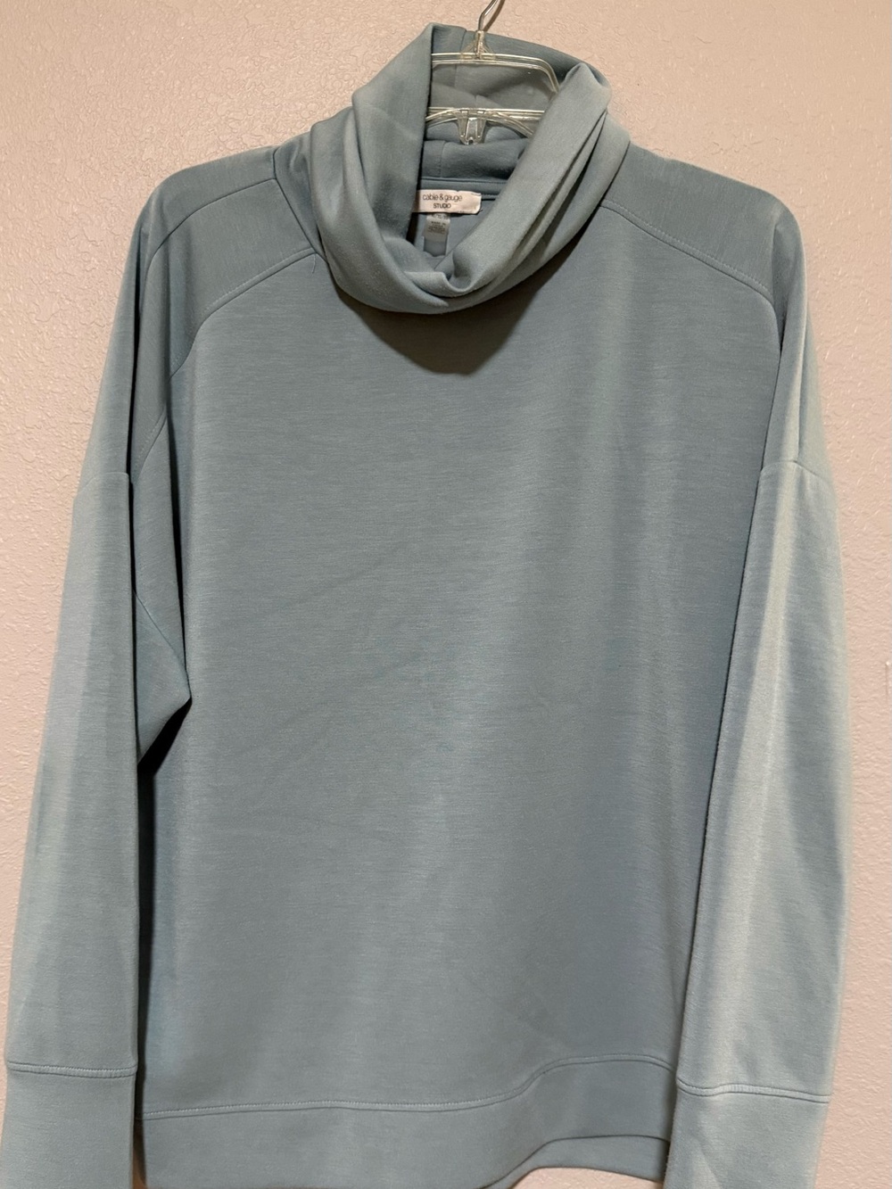 Cable and Gauge Studio Women’s Light Blue Turtleneck Sweater